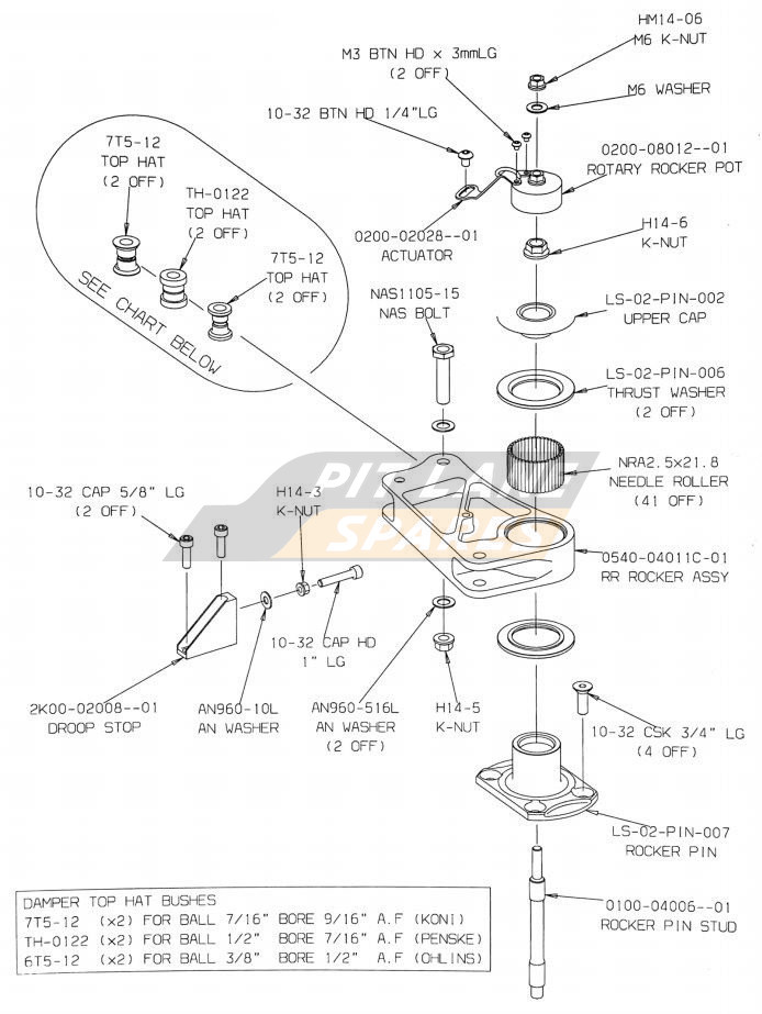 REAR ROCKER COMPONENTS Diagram